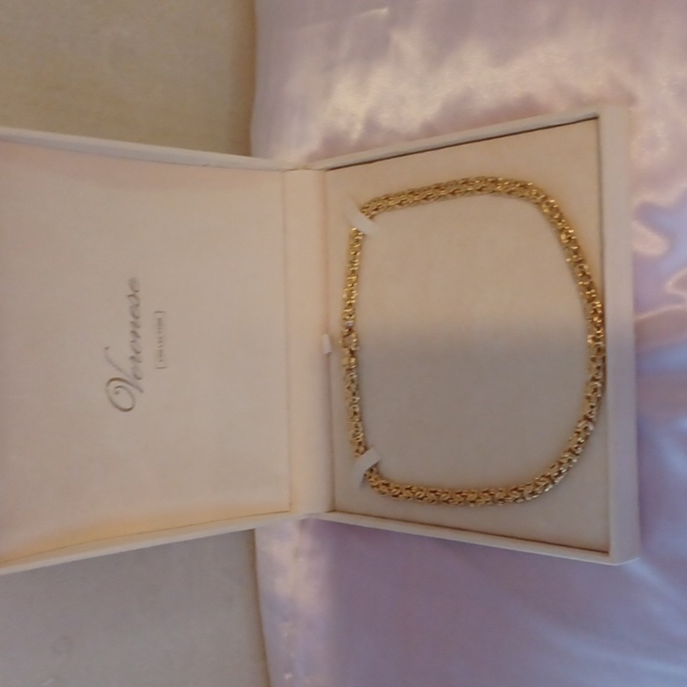Veronese Collection. 18K Gold Bonded Sterling Silver. 20 Inch Byzantine Necklace